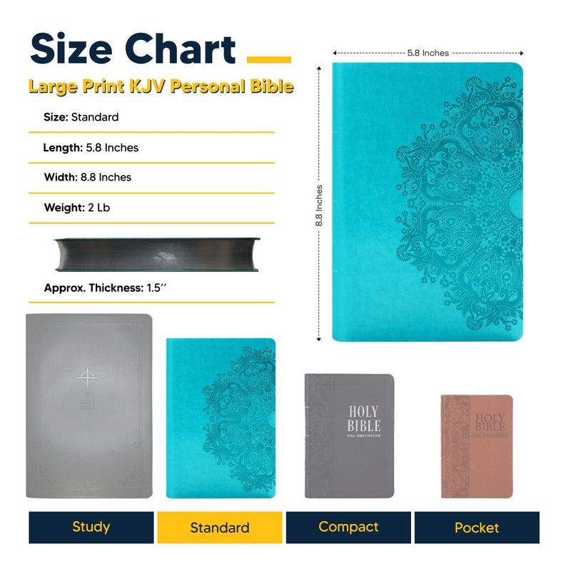 KJV Teal Standard Size Holy Bible Large Print