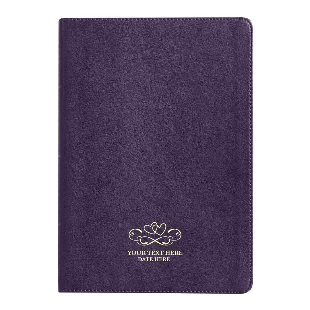 Personalized KJV Thinline Custom Bible Faux Leather Cover Large Print Size Purple | Shepherds Shelf - Shepherds Shelf