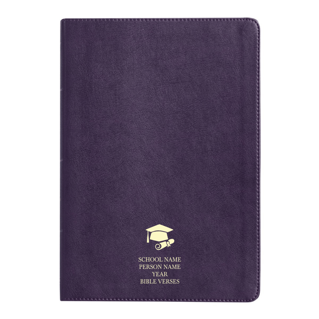 Personalized KJV Thinline Custom Bible Faux Leather Cover Large Print Size Purple | Shepherds Shelf - Shepherds Shelf