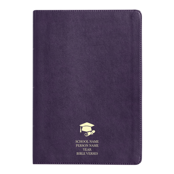 Personalized KJV Thinline Custom Bible Faux Leather Cover Large Print Size Purple | Shepherds Shelf - Shepherds Shelf
