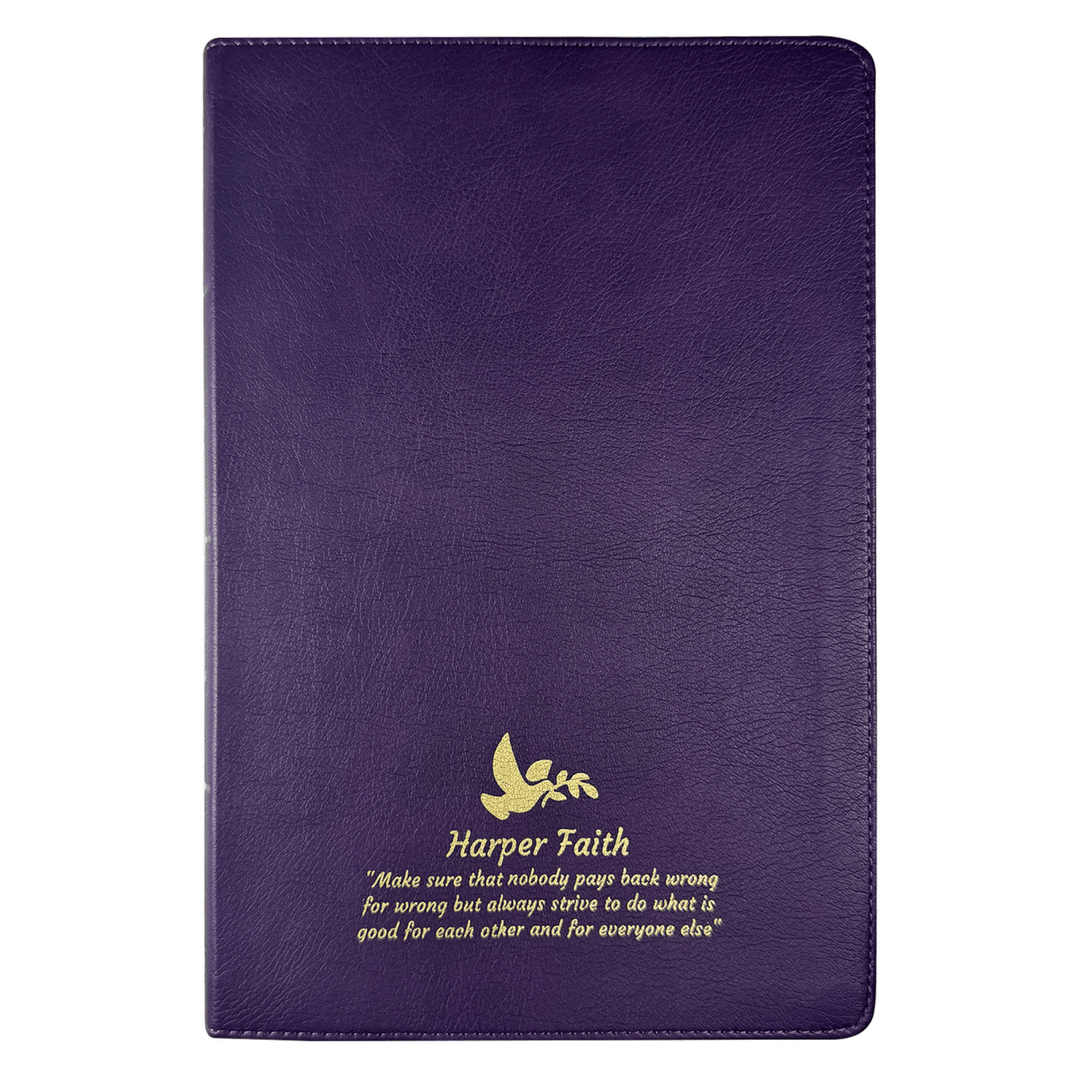 Personalized KJV Thinline Custom Bible Faux Leather Cover Large Print Size Purple | Shepherds Shelf - Shepherds Shelf