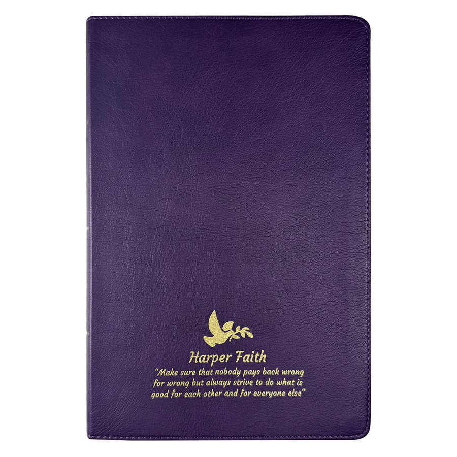 Personalized KJV Thinline Custom Bible Faux Leather Cover Large Print Size Purple | Shepherds Shelf - Shepherds Shelf