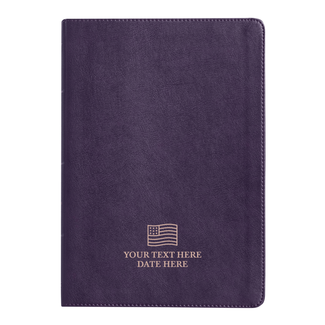 Personalized KJV Thinline Custom Bible Faux Leather Cover Large Print Size Purple | Shepherds Shelf - Shepherds Shelf