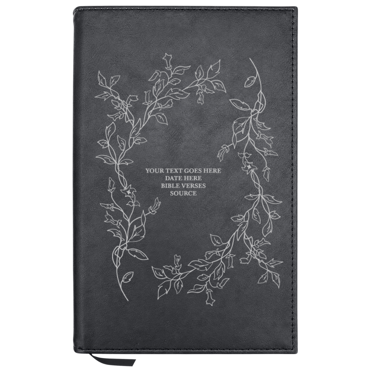 Personalized Leatherette Journal Notebook | Floral Vines - Shepherds Shelf