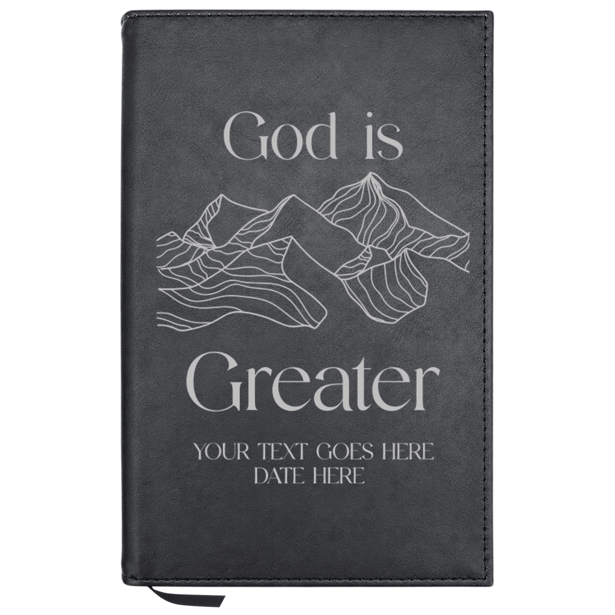 Personalized Leatherette Journal Notebook | God is Greater - Shepherds Shelf