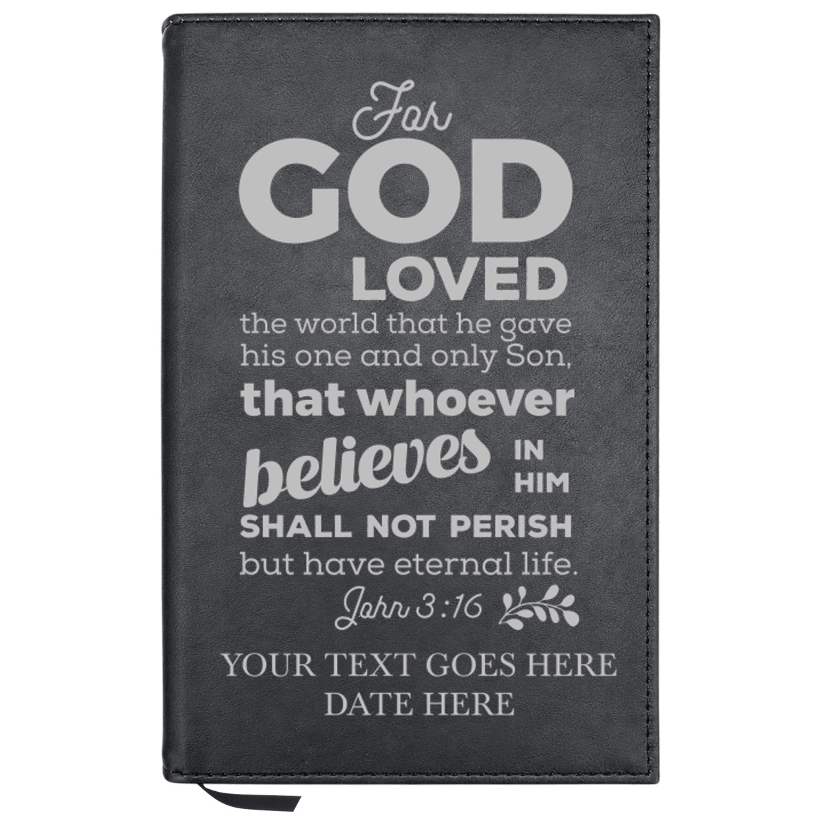 Personalized Leatherette Journal Notebook | John 3:16 - Shepherds Shelf