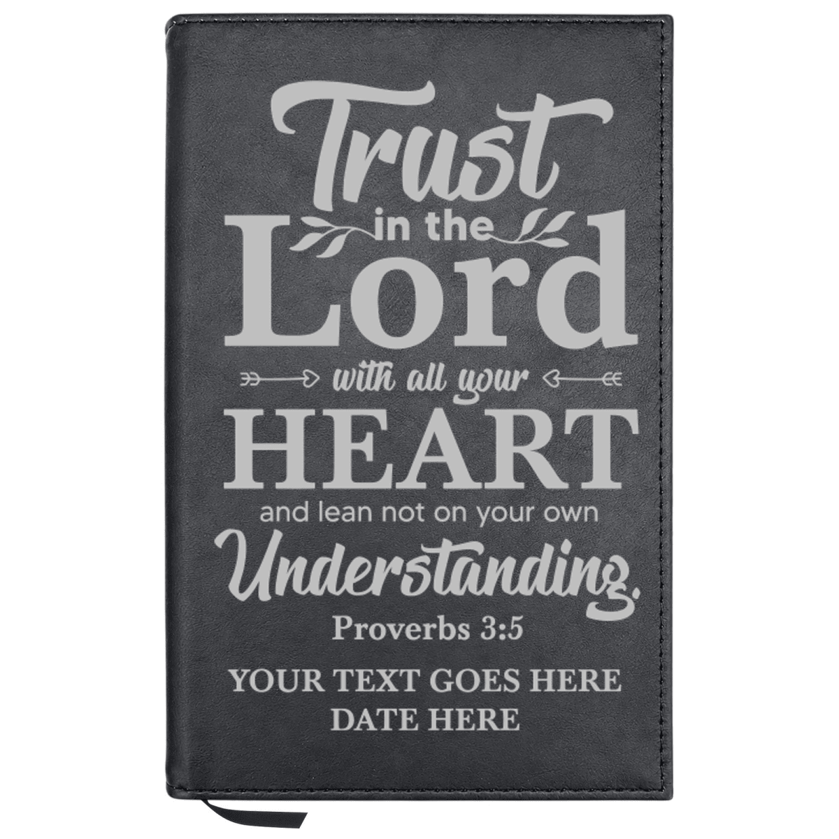 Personalized Leatherette Journal Notebook | Proverbs 3:5 - Shepherds Shelf
