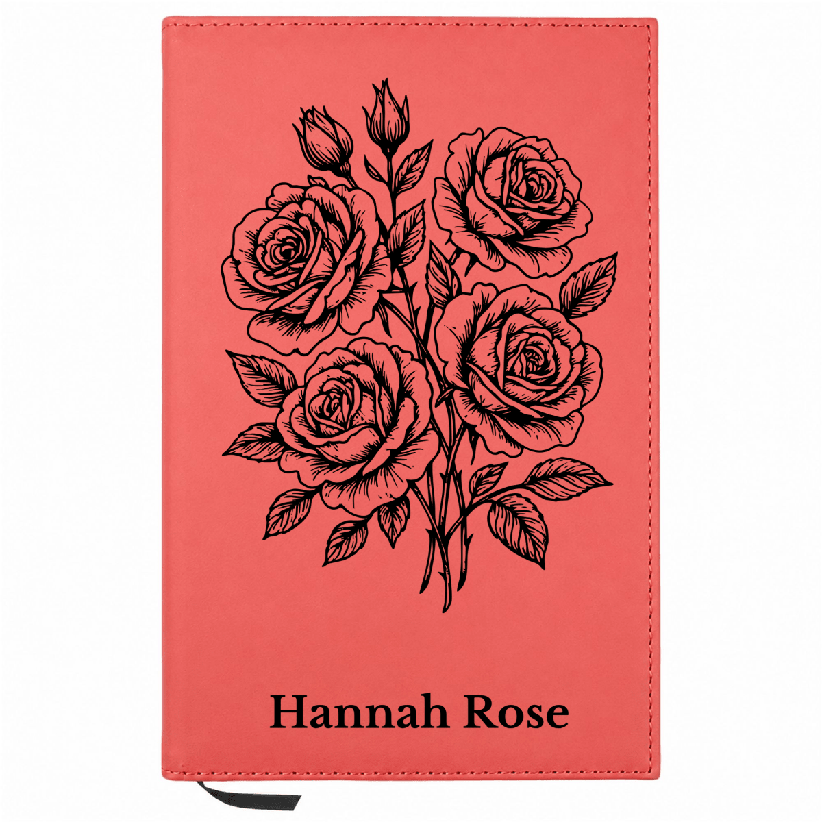 Personalized Leatherette Journal Notebook | Roses - Shepherds Shelf