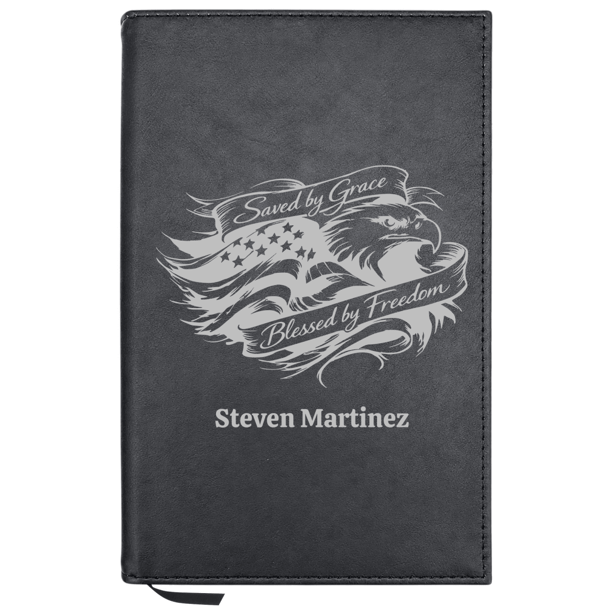 Personalized Leatherette Journal Notebook | Saved by Grace - Shepherds Shelf