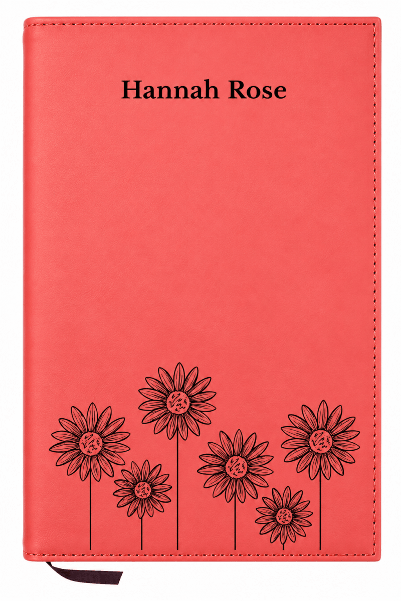 Personalized Leatherette Journal Notebook | Sun Flower - Shepherds Shelf