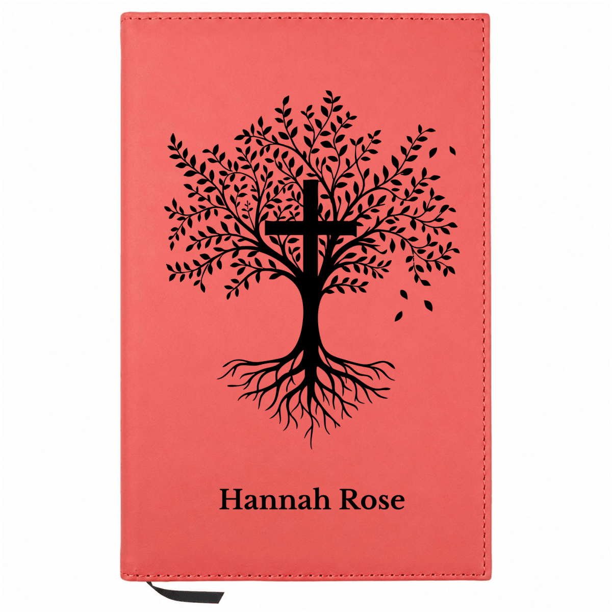 Personalized Leatherette Journal Notebook | Trees with Cross - Shepherds Shelf