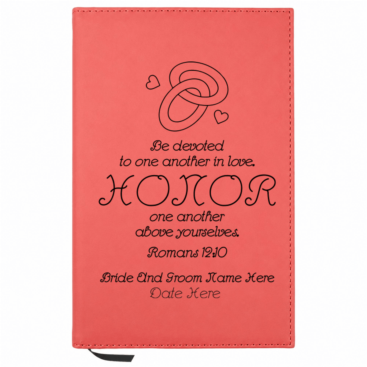 Personalized Leatherette Journal Notebook | Wedding Collection - Shepherds Shelf