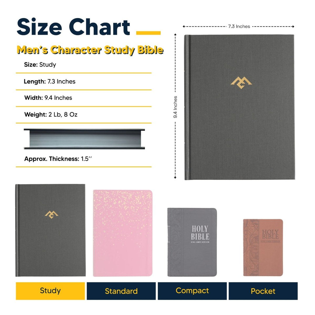 Personalized Men of Character CSB Study Devotional Hardcover Bible, Gray | Shepherds Shelf - Shepherds Shelf