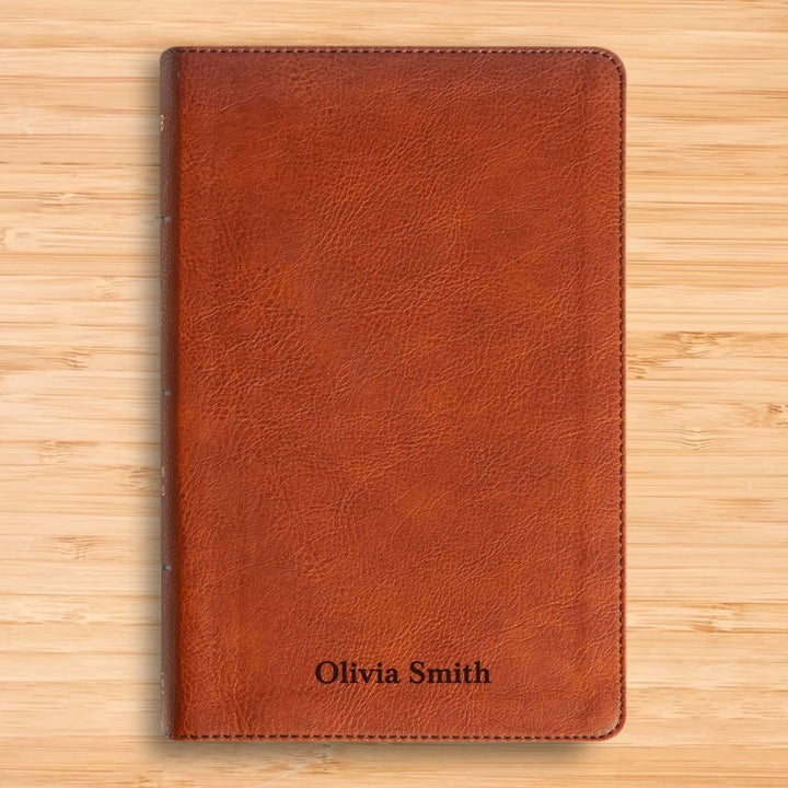 Personalized NASB Personal Reference Holy Bible Faux Leather Large Print Size with Indexed Tabs Brown | Shepherds Shelf - Shepherds Shelf