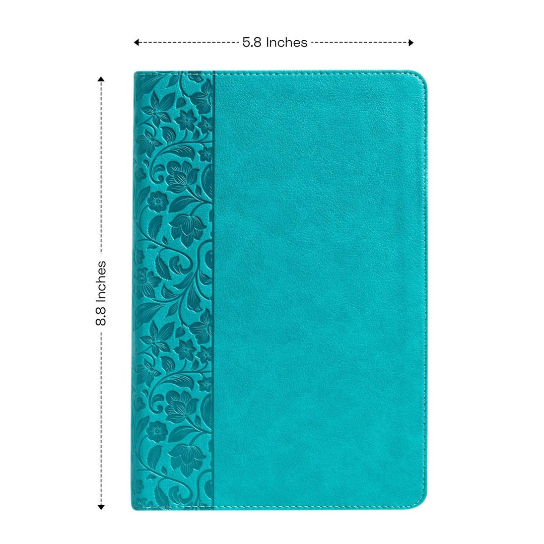 Personalized NASB Personal Reference Holy Bible Faux Leather Large Print Size with Indexed Tabs Teal | Shepherds Shelf - Shepherds Shelf