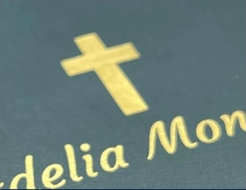 Actual personalization sample for this Bible