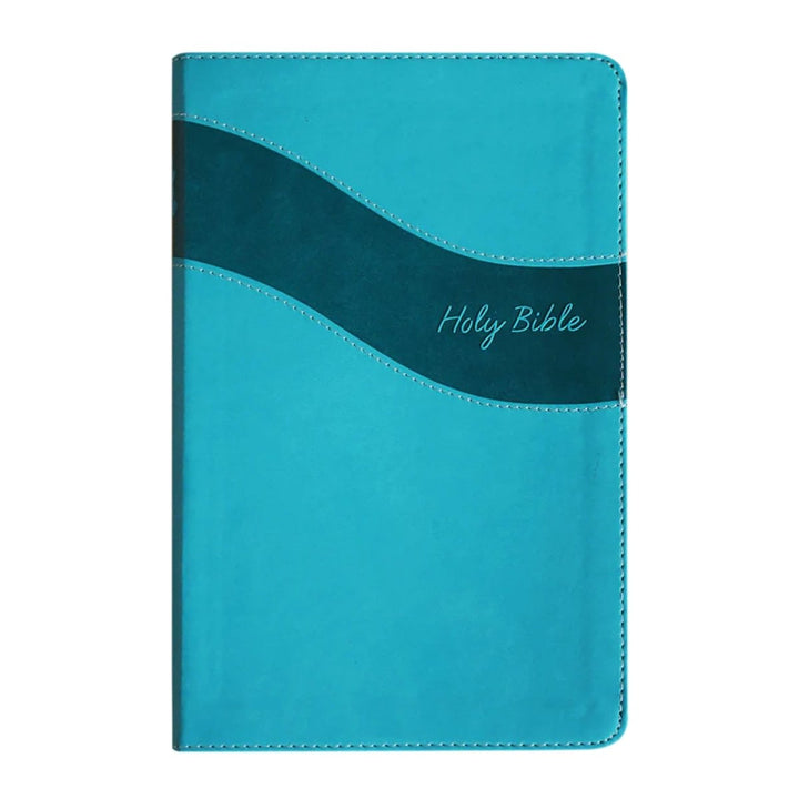 Personalized NIV Holy Bible Premium Indexed Small Print Bible | Custom Engraved with Name or Text on Faux Leather Cover Teal | Shepherds Shelf - Shepherds Shelf