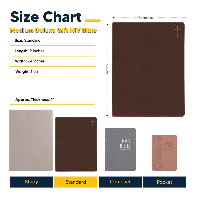 NIV Brown Standard Size Journaling Holy Bible Medium Print | 1 John 4:19