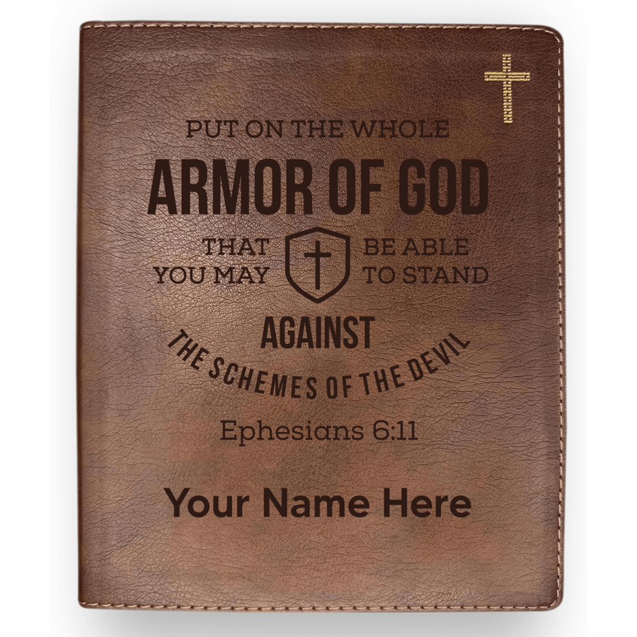 Personalized NIV Journaling Bible With Ephesians 6:11 Full Cover | Shepherds Shelf - Shepherds Shelf