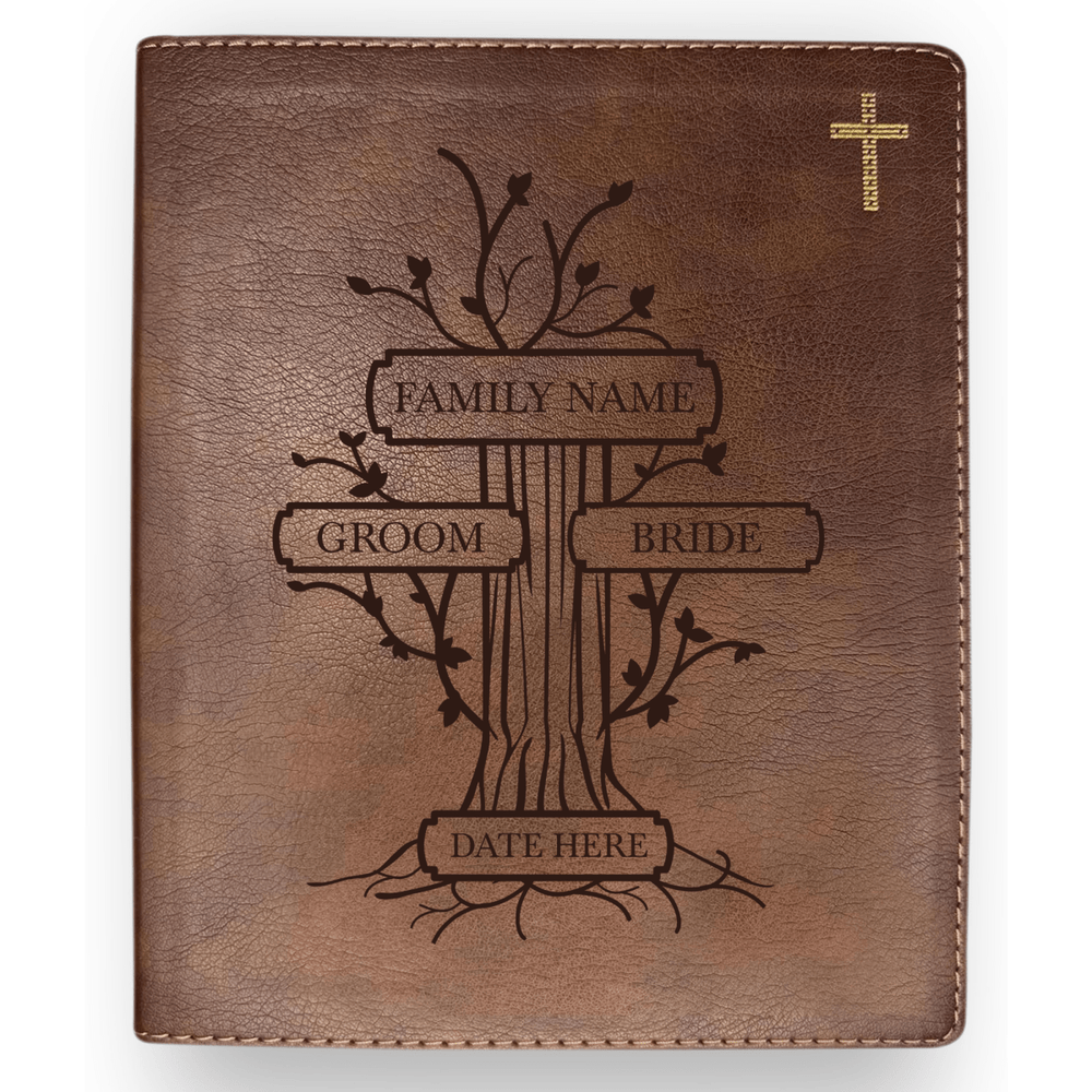 NIV Brown Standard Size Journaling Holy Bible Medium Print | Family Tree