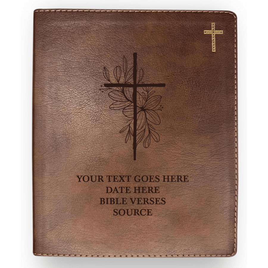 Personalized NIV Journaling Bible With Floral and Cross Full Cover | Shepherds Shelf - Shepherds Shelf