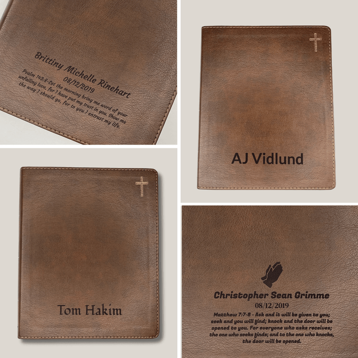 Personalized NIV Notetaking Bible Faux Leather Lay Flat Cover Lined Margins for Notes & Personal Prayer Medium Print Custom Name Engraved Gift for Christian & Religious Celebrations Brown | Shepherds Shelf - Shepherds Shelf