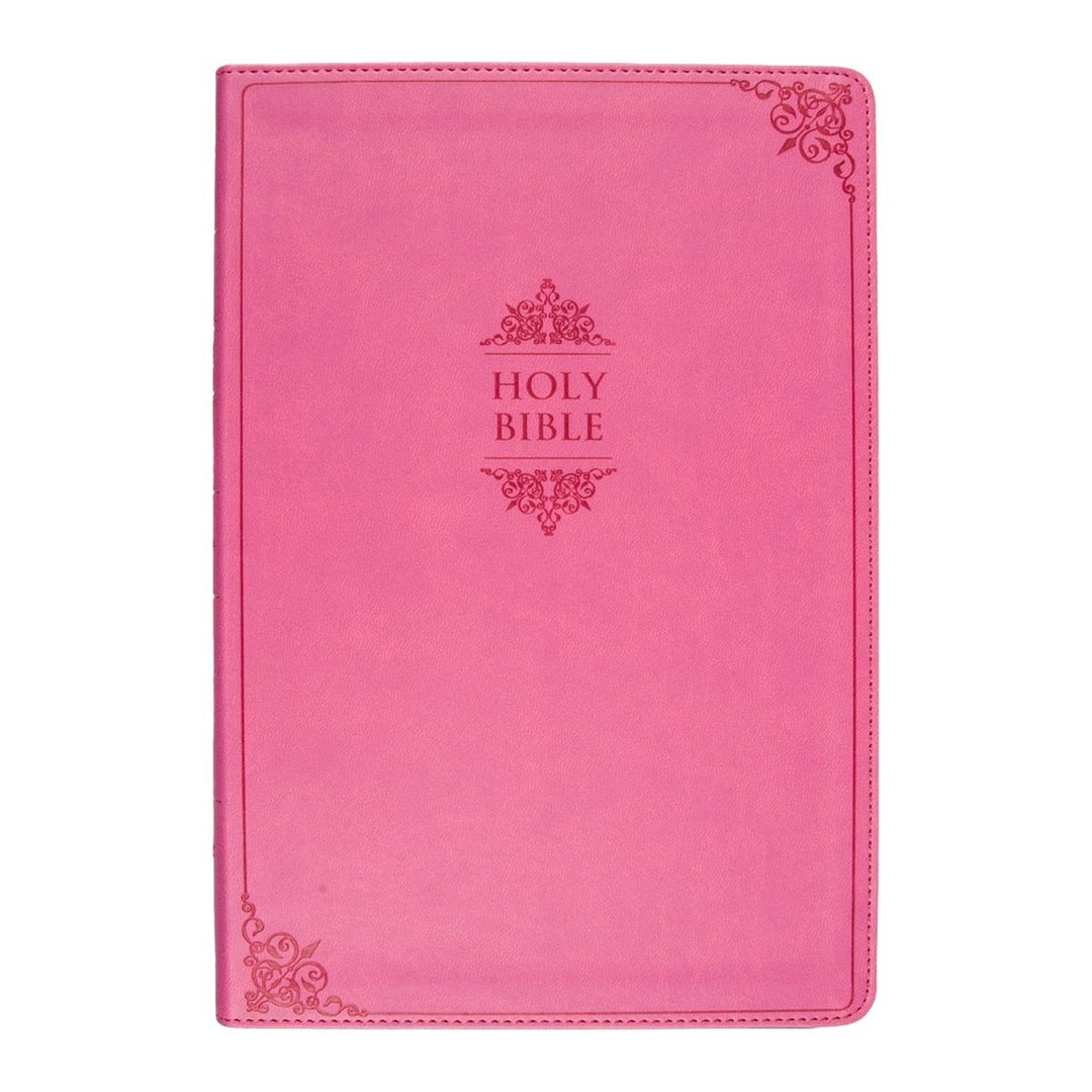 Personalized NIV Thinline Holy Bible Medium Print Size Custom Engraved | Includes Name and Up to 3 Rows of Text on Faux Leather Cover PInk | Shepherds Shelf - Shepherds Shelf