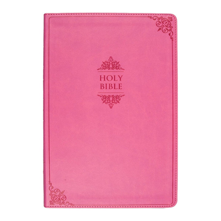 Personalized NIV Thinline Holy Bible Medium Print Size Custom Engraved | Includes Name and Up to 3 Rows of Text on Faux Leather Cover PInk | Shepherds Shelf - Shepherds Shelf