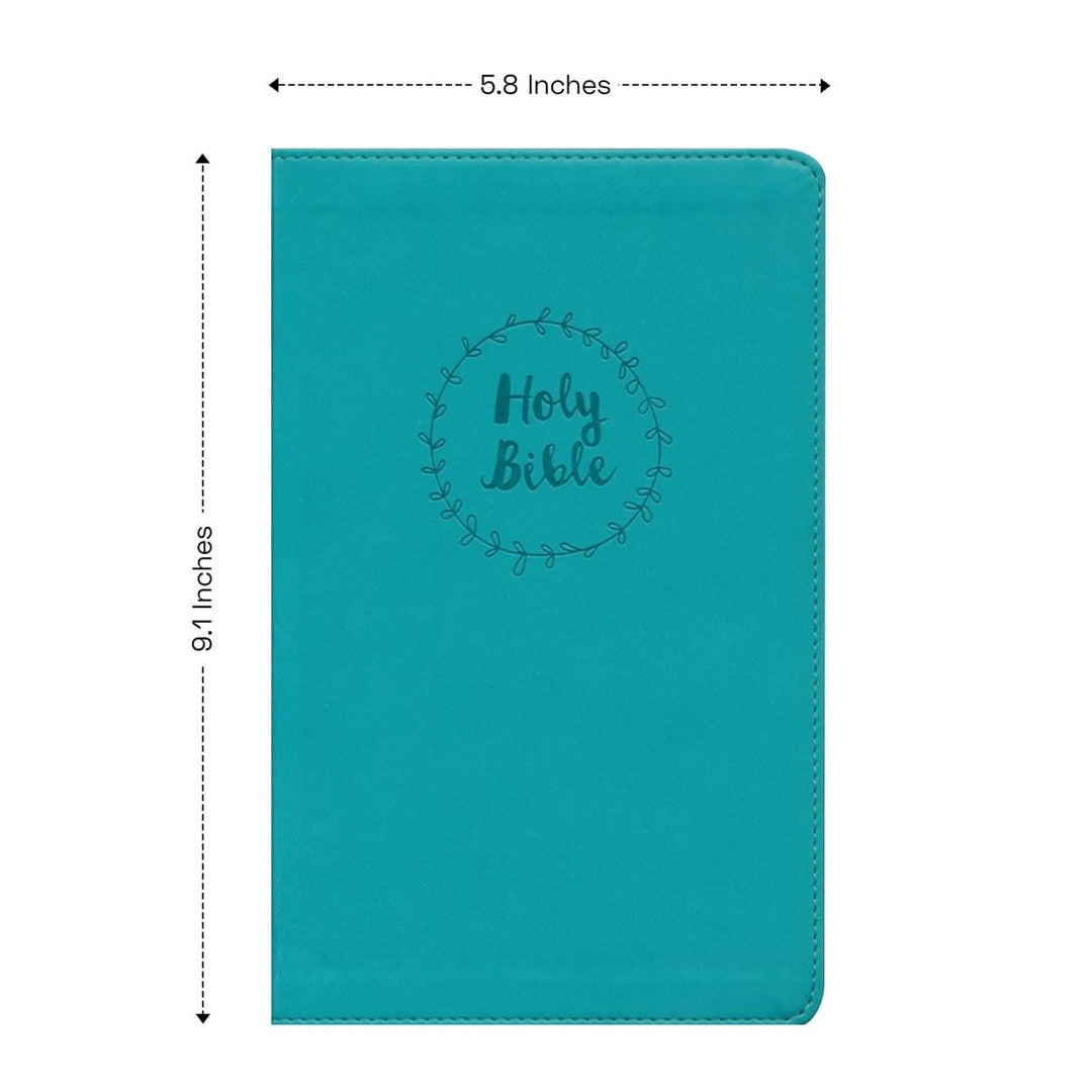 Personalized NIV Thinline Holy Bible Medium Print Size Includes Custom Engraved Name Faux Leather Cover Teal | Shepherds Shelf - Shepherds Shelf