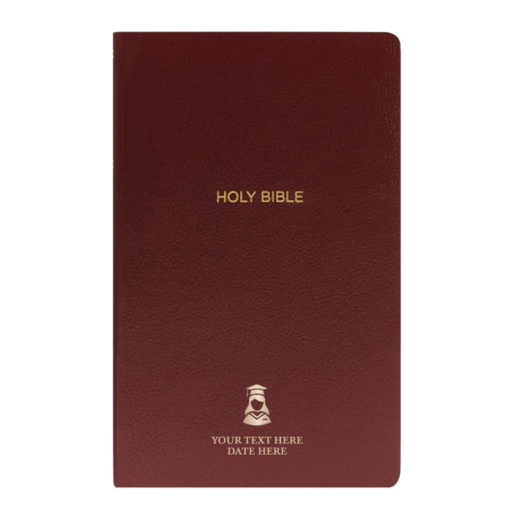 Personalized NKJV Bible New King James Version Faux Leather Holy Bible with Custom Name Small Print with Red - Highlighted Verses Burgundy | Shepherds Shelf - Shepherds Shelf