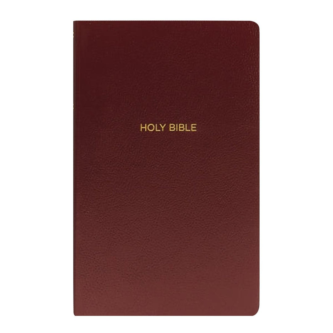 Personalized NKJV Bible New King James Version Faux Leather Holy Bible with Custom Name Small Print with Red - Highlighted Verses Burgundy | Shepherds Shelf - Shepherds Shelf