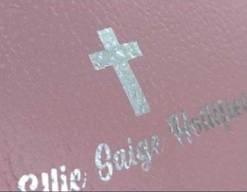 Actual personalization sample for this Bible