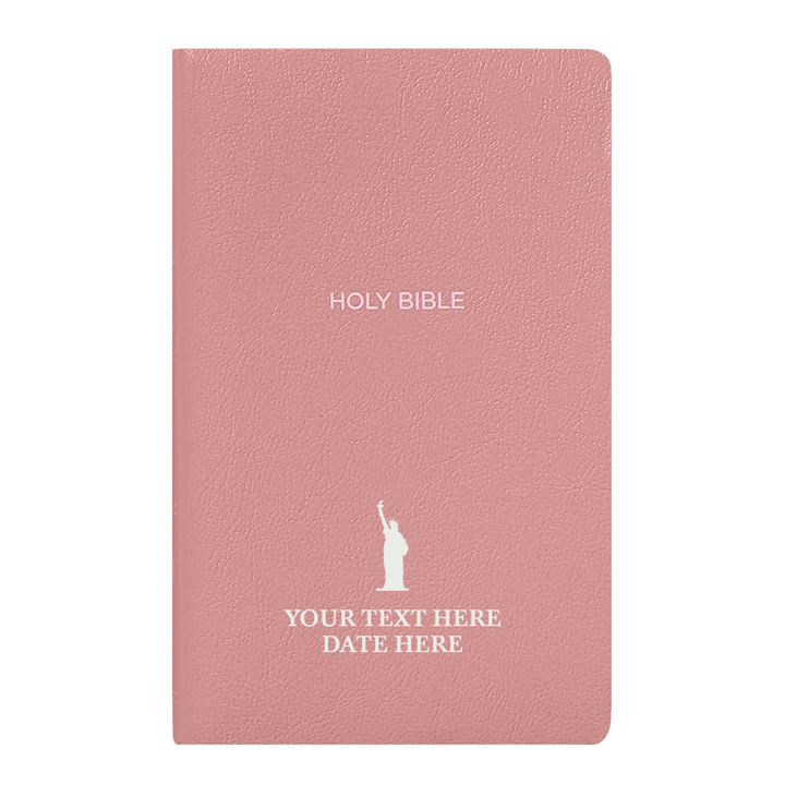 Personalized NKJV Bible New King James Version Faux Leather Holy Bible with Custom Name Small Print with Red - Highlighted Verses Pink | Shepherds Shelf - Shepherds Shelf