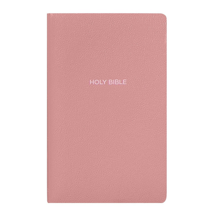 Personalized NKJV Bible New King James Version Faux Leather Holy Bible with Custom Name Small Print with Red - Highlighted Verses Pink | Shepherds Shelf - Shepherds Shelf