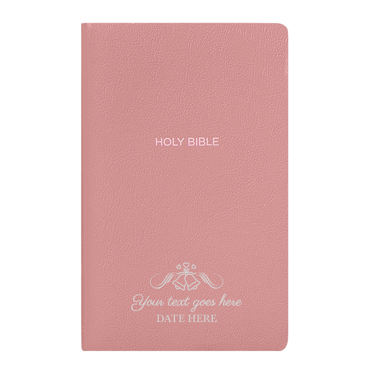Personalized NKJV Bible New King James Version Faux Leather Holy Bible with Custom Name Small Print with Red - Highlighted Verses Pink | Shepherds Shelf - Shepherds Shelf