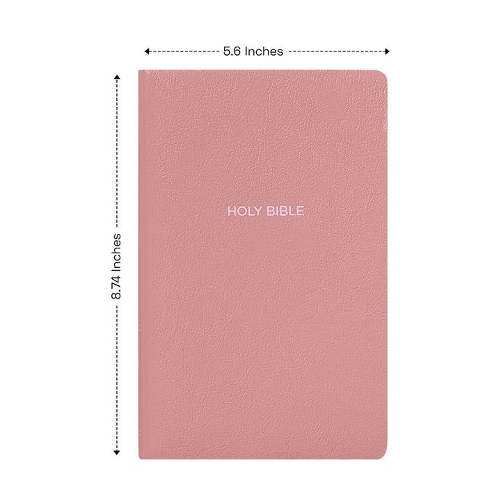 Personalized NKJV Bible New King James Version Faux Leather Holy Bible with Custom Name Small Print with Red - Highlighted Verses Pink | Shepherds Shelf - Shepherds Shelf