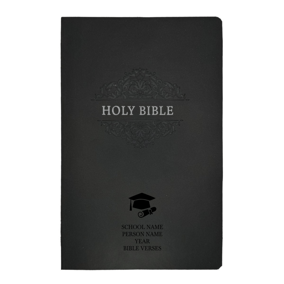 Personalized NKJV Faux Leather Small Print Size Black | Shepherds Shelf - Shepherds Shelf