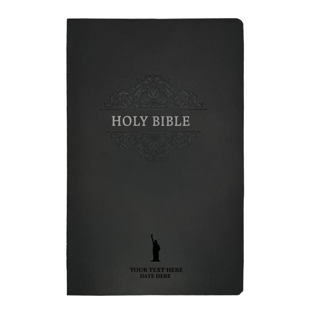 Personalized NKJV Faux Leather Small Print Size Black | Shepherds Shelf - Shepherds Shelf