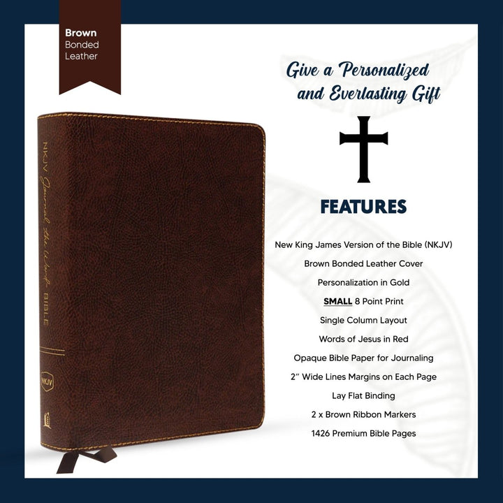 Personalized NKJV Holy Bible Bonded Leather Note Taking Bible New King James Version Bible Custom with Name, Date or Text Gift for Christian & Religious Celebrations | Shepherds Shelf - Shepherds Shelf