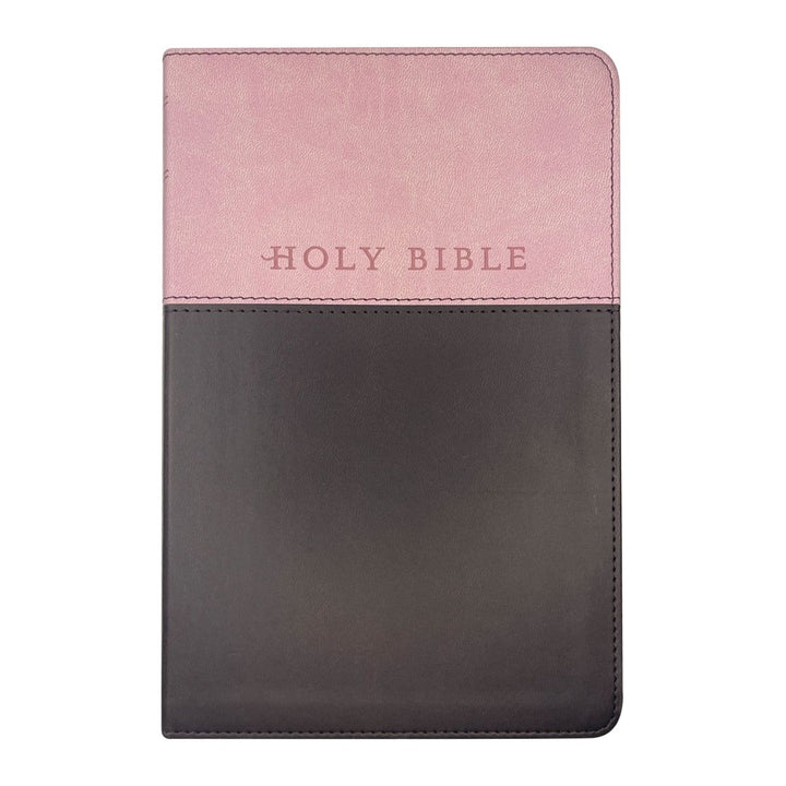 Personalized NLT Bible New Living Translation Faux Leather Holy Bible with Custom Name and Text, Small Print with Red - Highlighted Verses Pink/Brown | Shepherds Shelf - Shepherds Shelf