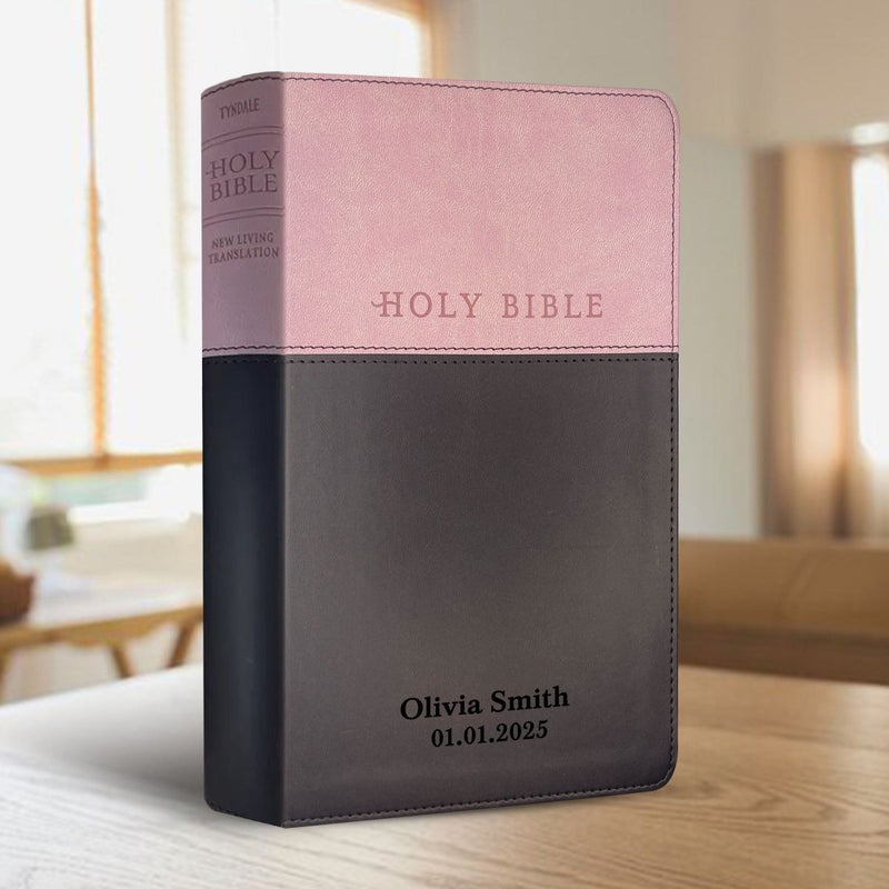 NLT Pink-Brown Standard Size Holy Bible Small Print