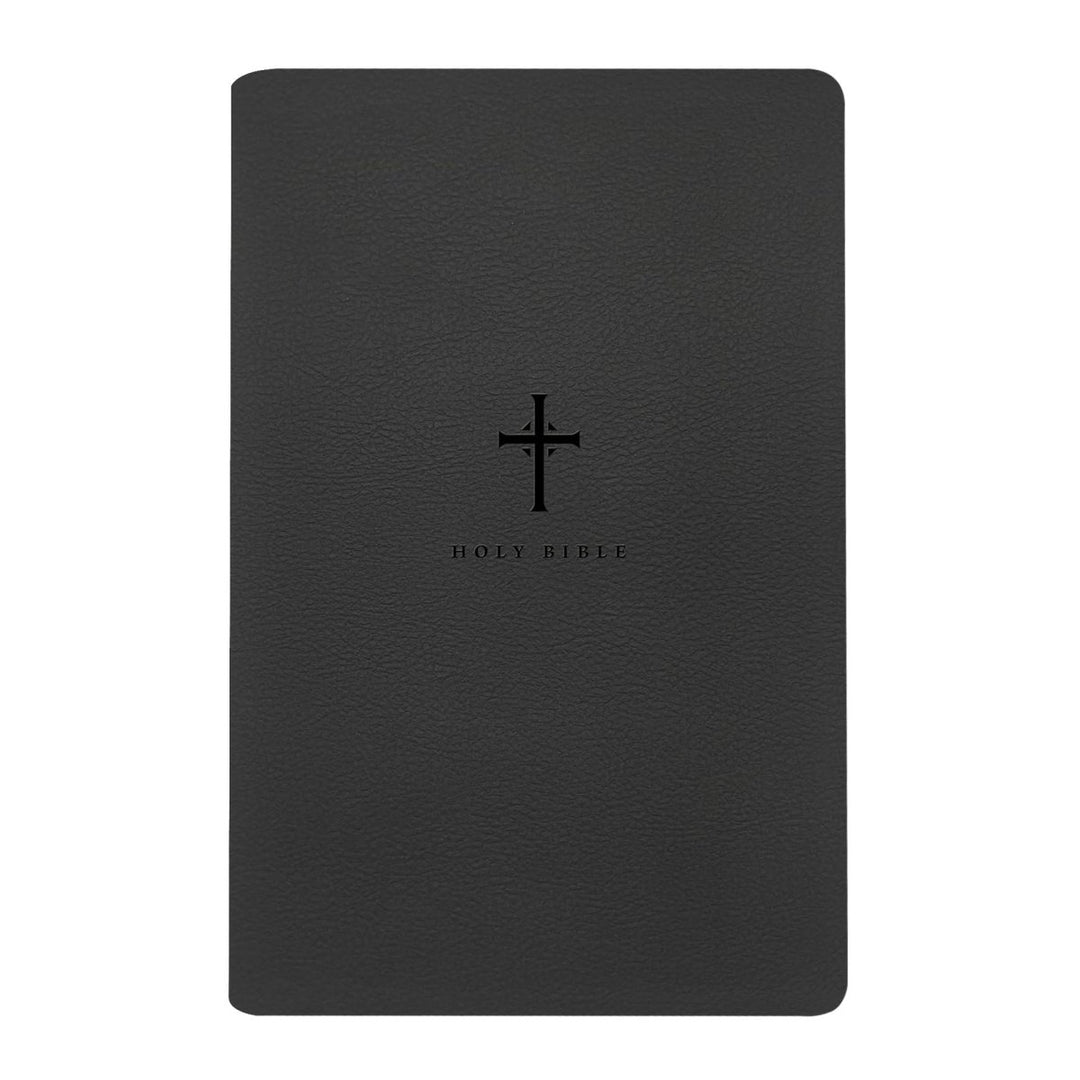 Personalized NLT Bible New Living Translation Thinline Faux Leather Holy Bible with Custom Name in Silver Large Print Black | Shepherds Shelf - Shepherds Shelf