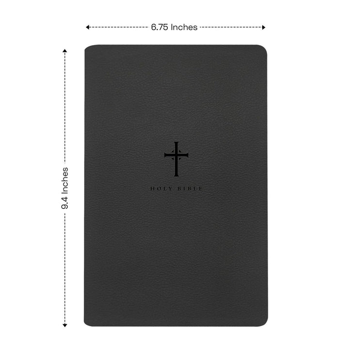 Personalized NLT Bible New Living Translation Thinline Faux Leather Holy Bible with Custom Name in Silver Large Print Black | Shepherds Shelf - Shepherds Shelf