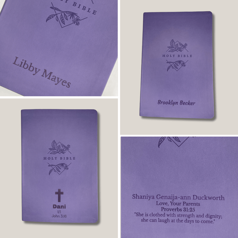 NLT Lavender Standard Size Thinline Holy Bible Large Print
