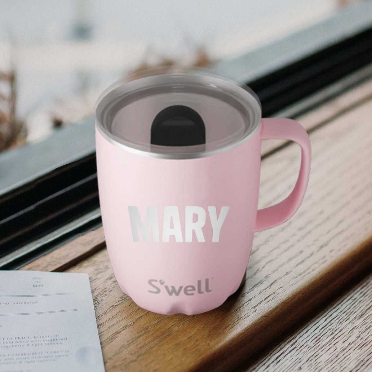 Personalized Pink Coffee Mug I can do all things through coffee Funny Christian Tumbler with Sliding Lid 12 Oz | Shepherds Shelf - Shepherds Shelf