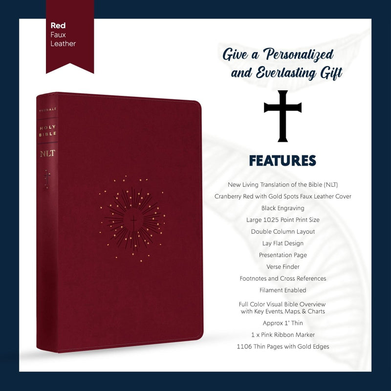 NLT Red Standard Size Premium Holy Bible Large Print