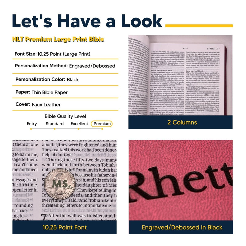 NLT Red Standard Size Premium Holy Bible Large Print