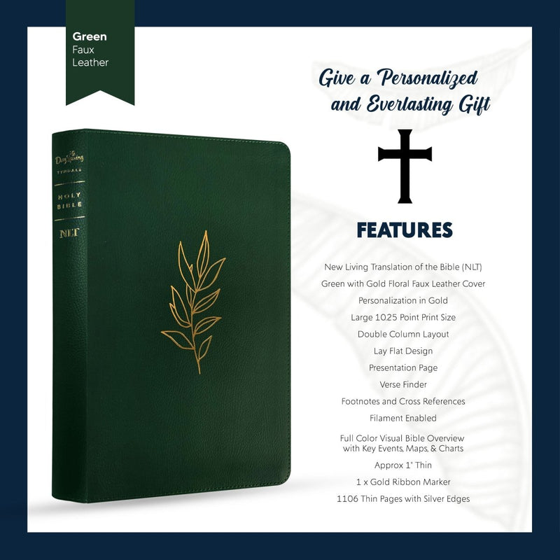 NLT Green Standard Size Premium Holy Bible Large Print