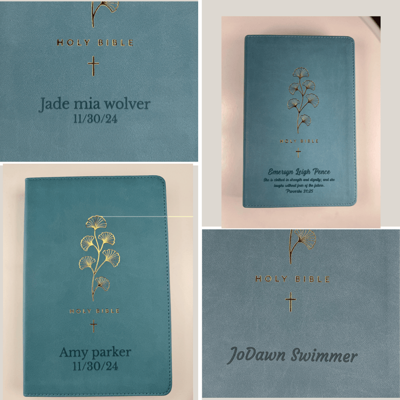 NLT Dark Teal Standard Size Holy Bible Small Print | Gold Floral