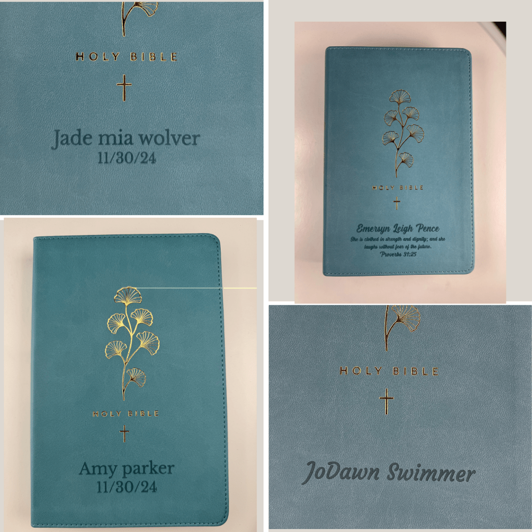 Personalized Small Print Size with Gold Floral Design NLT Bible | Shepherds Shelf - Shepherds Shelf